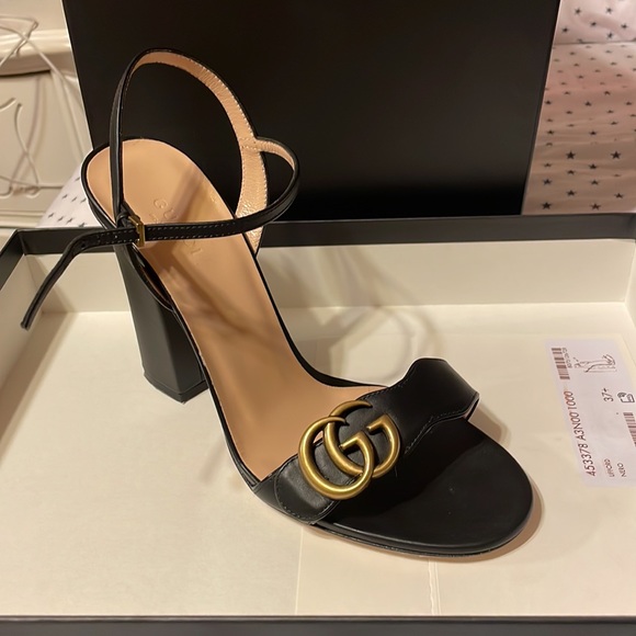 Gucci leather sandal heel - Picture 3 of 9